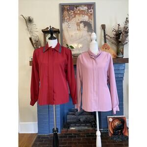 1980s Vintage Pendleton Country Sophisticates Blouse Shirt Lot Of 2 M Size 10/12